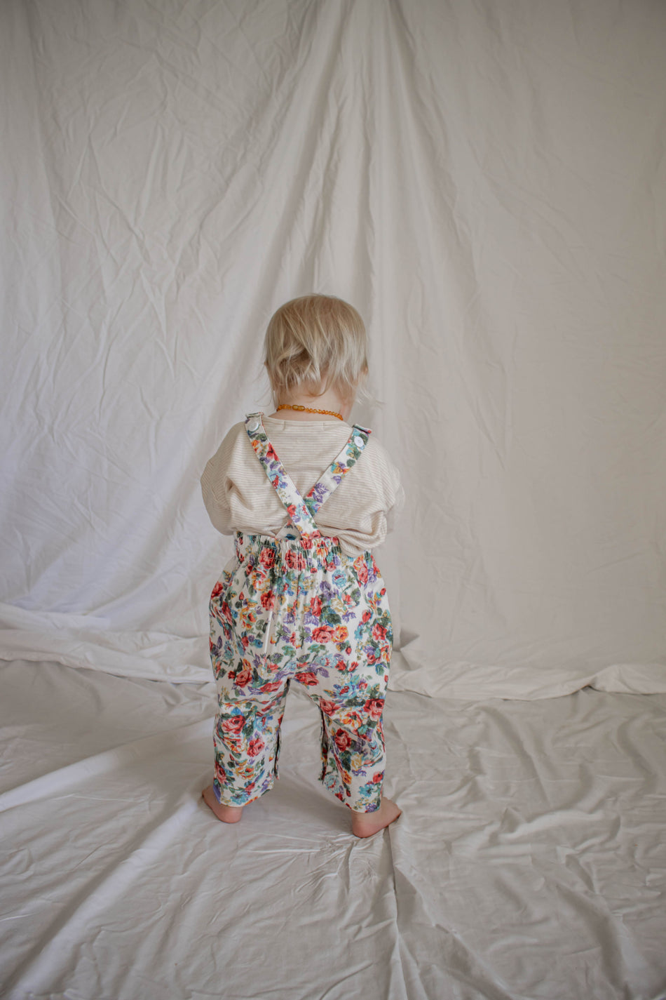 Bowie Bubble Overall - Floral Denim - Mama & Ivy