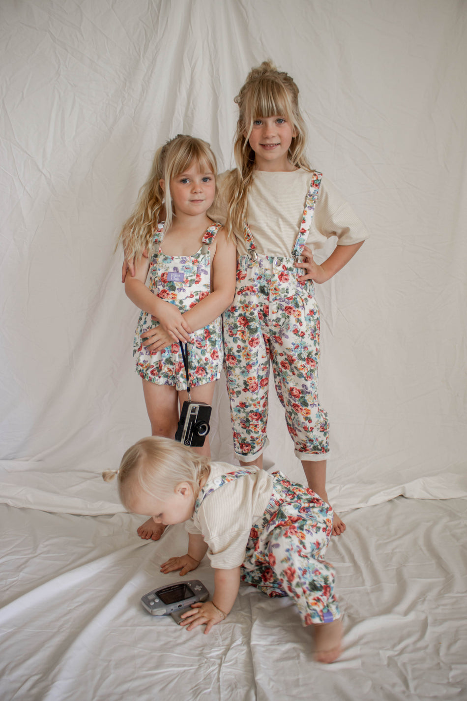 Bowie Bubble Overall - Floral Denim - Mama & Ivy