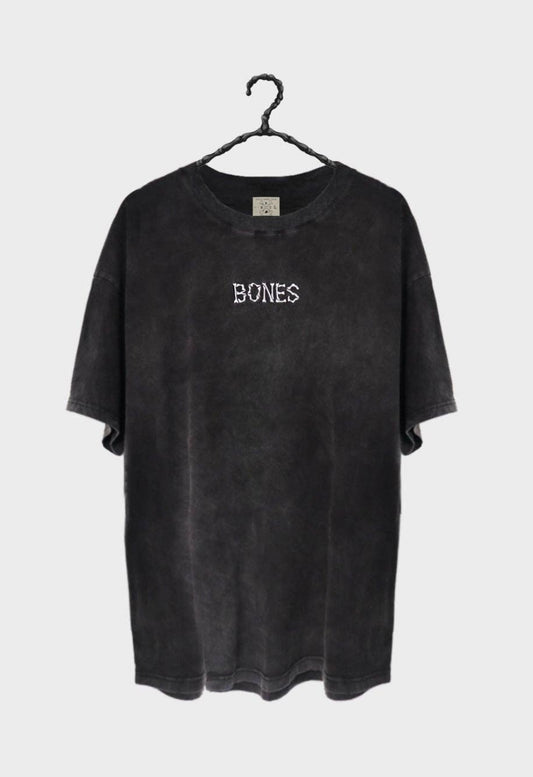 Bones Club Tee/ Acid Wash Black - Mama & Ivy