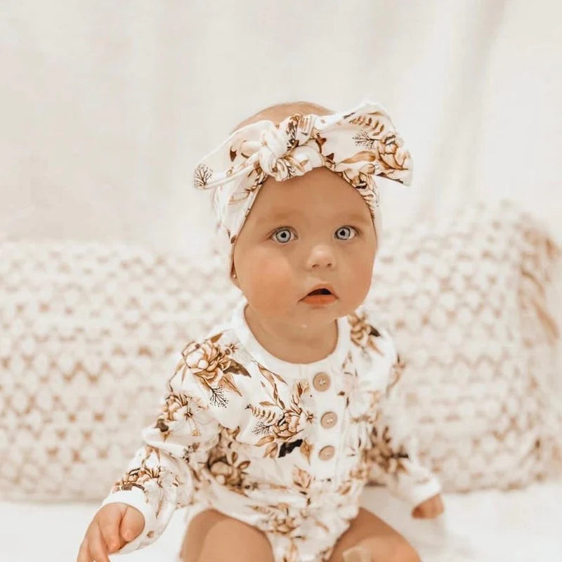 Organic Tie Headband / Vintage Bloom - Mama & Ivy